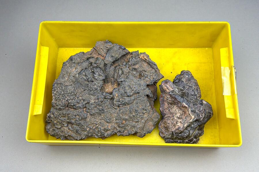 Box mit Mineralien
